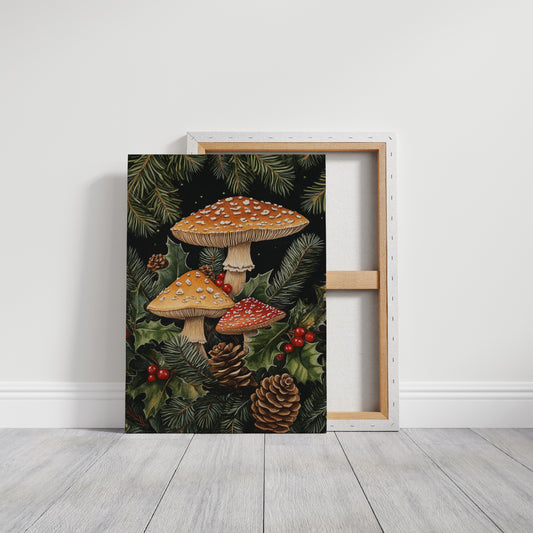 Enchanted Mushroom Forest Print - Woodland Holiday Decor - Gallery Canvas image 11