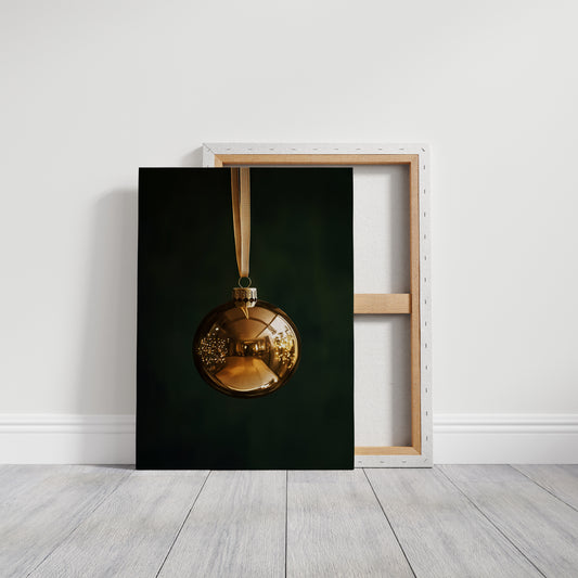 Golden Ornament Photography Print - Elegant Holiday Decor - Gallery Canvas image 9
