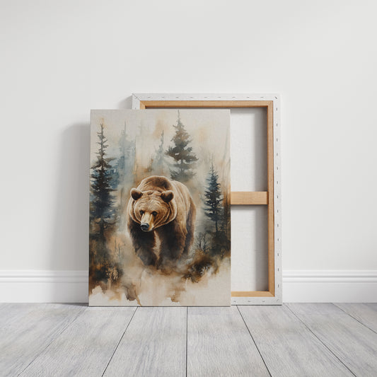 Majestic Bear Watercolor Print - Nature Wildlife Art - Gallery Canvas image 12