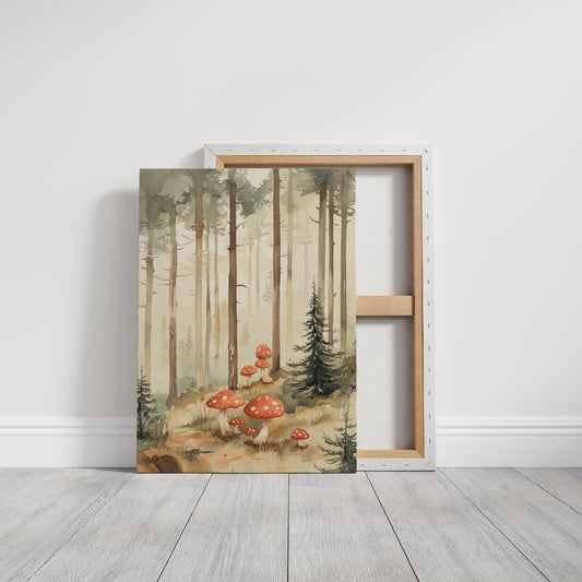 Enchanted Forest Mushroom Print - Whimsical Nature Art - Gallery Canvas image 11