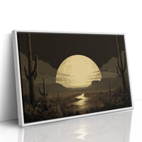 Saguaros Dance Under Golden Moon