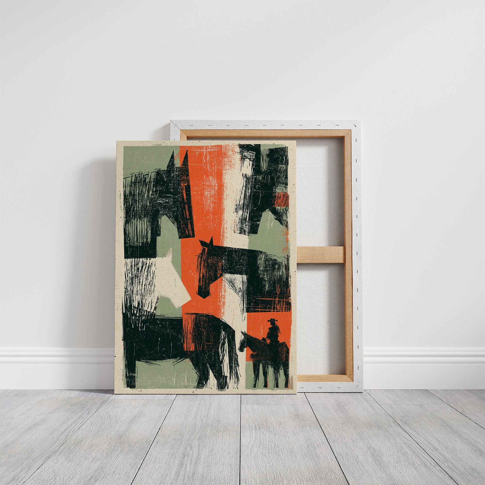 Abstract Rangeland Woodcut