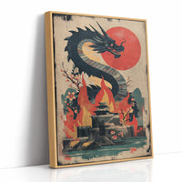 Dragon Rising Over Crimson Sun