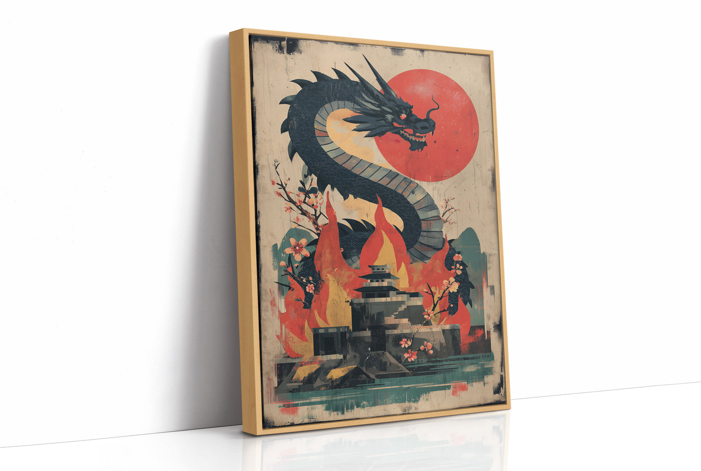 Dragon Rising Over Crimson Sun