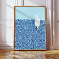 Egret in Blue Dotted Waters