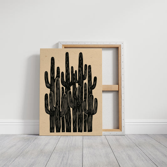 Saguaro Silhouette Block Print