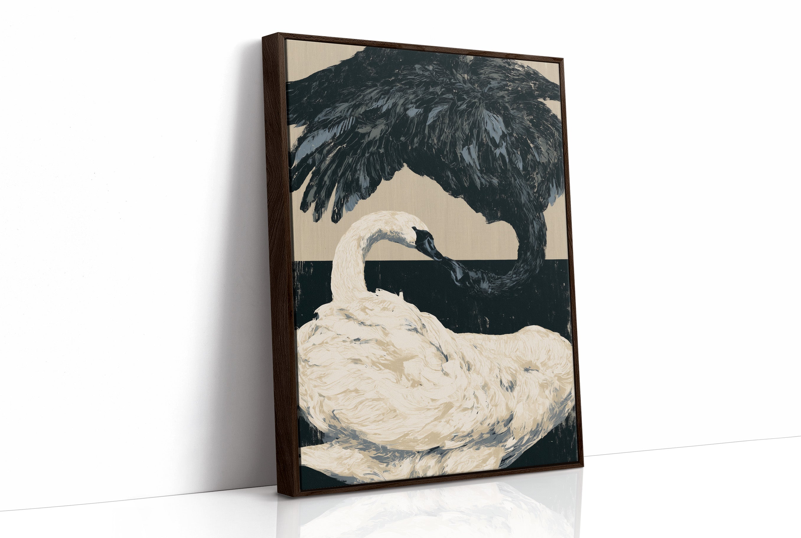 Black-Necked Swan on the Waterline