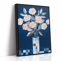 Silver Petals On Midnight Blue