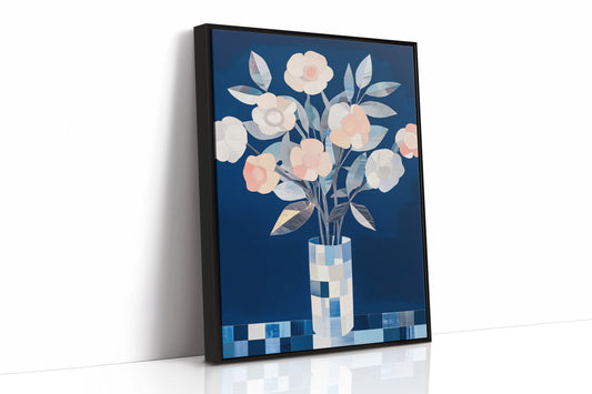 Silver Petals On Midnight Blue