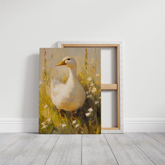 A Duck's Day Among Wildflowers
