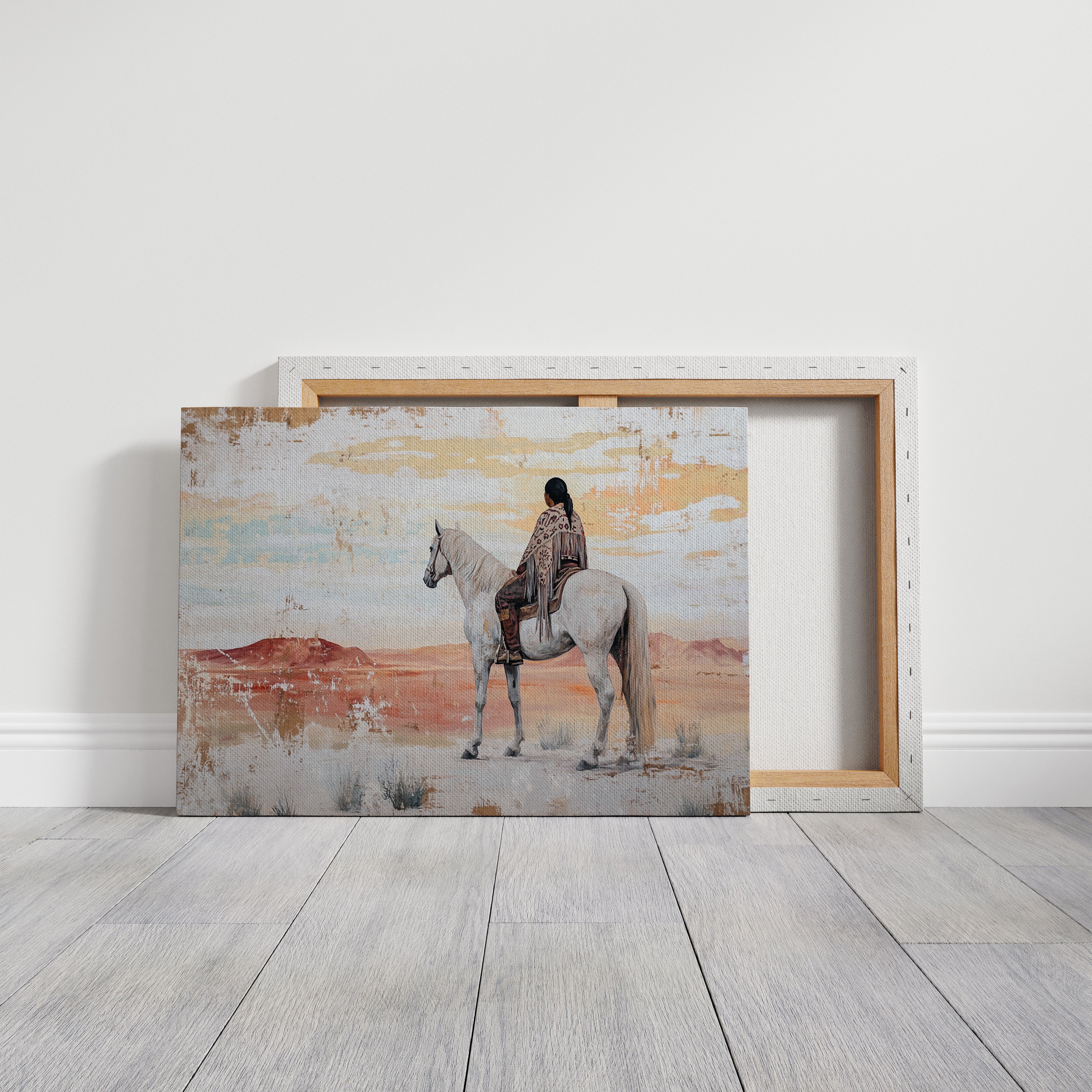 Desert Watcher on White Horse