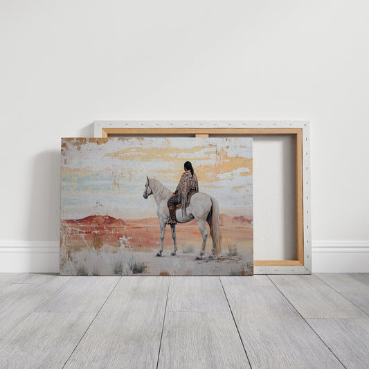 Desert Watcher on White Horse