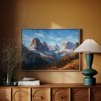 Autumn Pines Meet Winter Peaks