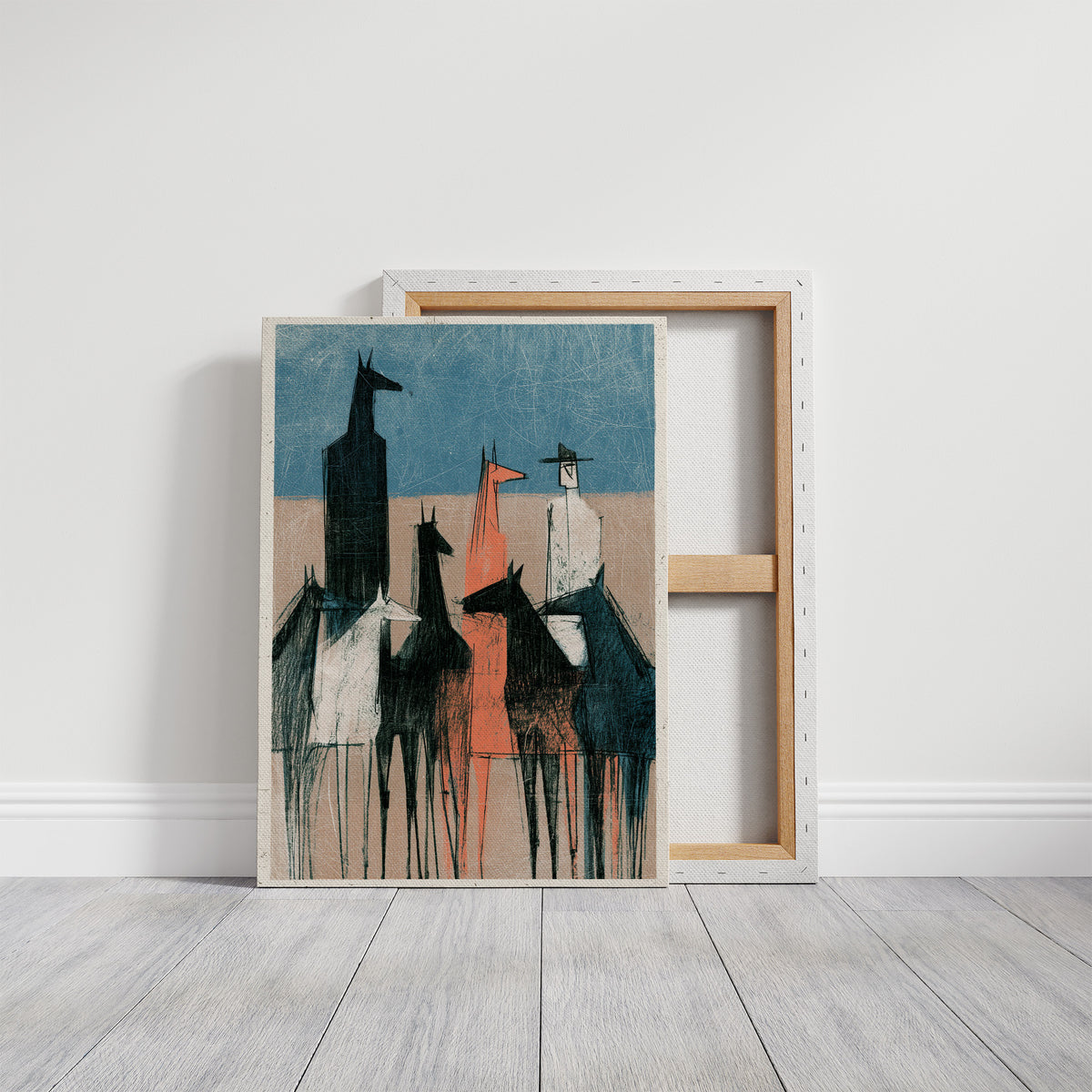 Six Elongated Horses Wait for Instructions