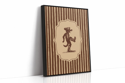 Dancing Cowboy Cat Vintage Print