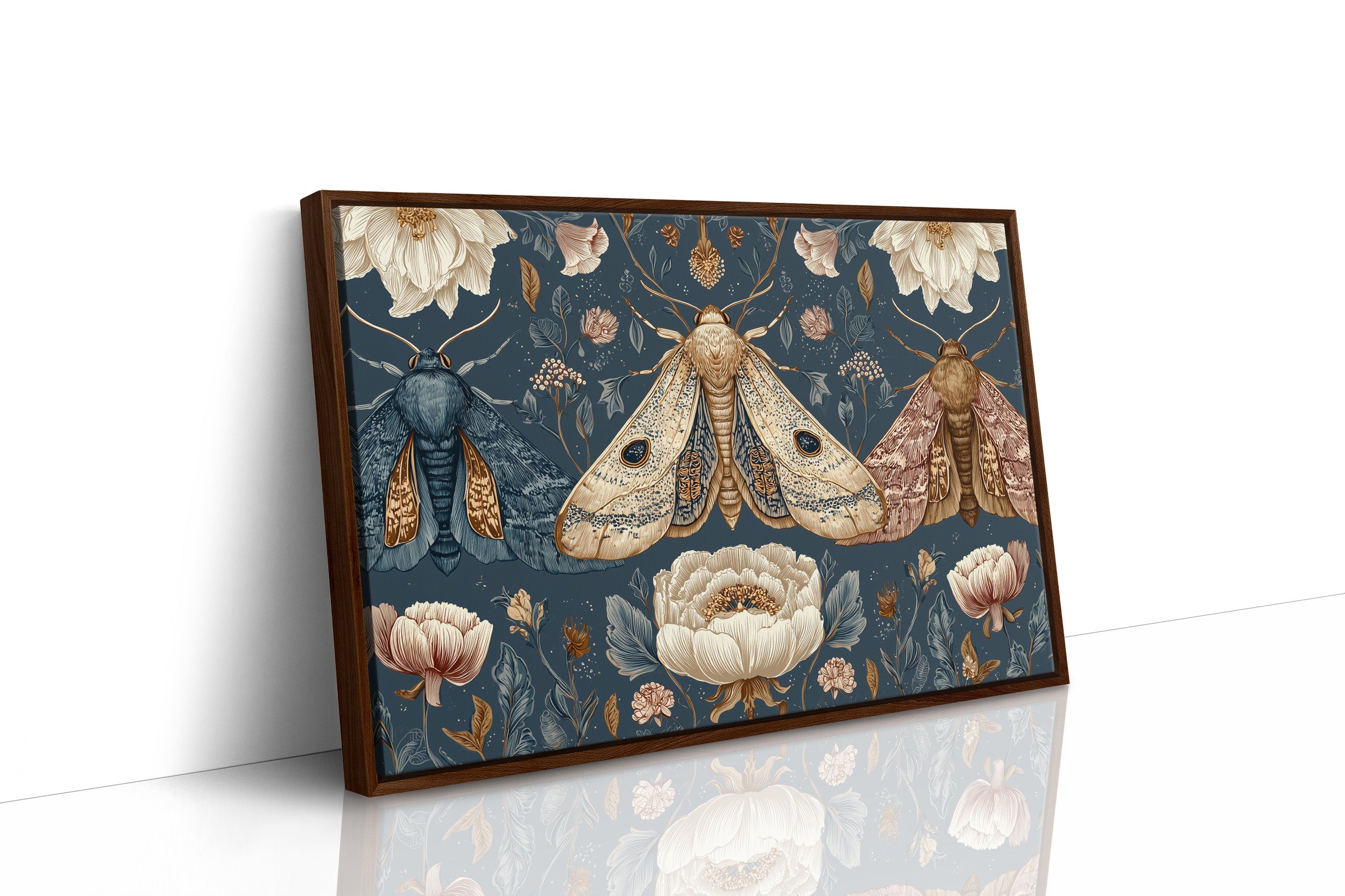 Night Moths Among Blooming Peonies