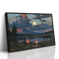 Campfire Under Moonrise