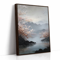 Cherry Blossoms Meet Mountain Lake