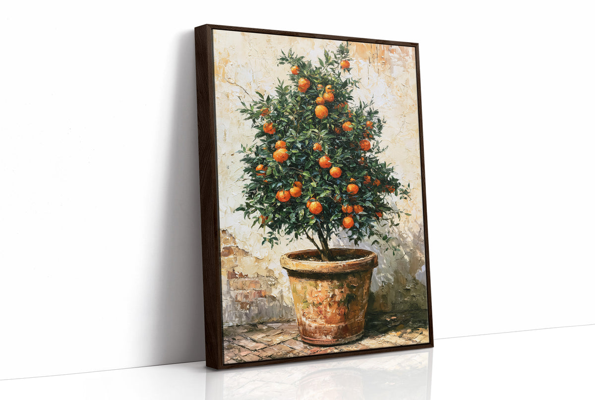 Terracotta and Sunlight: Potted Orange Tree Still Life