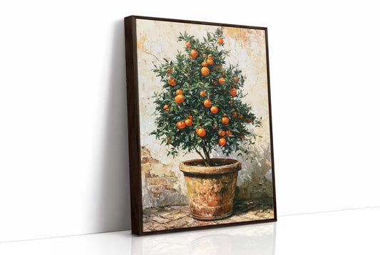 Terracotta and Sunlight: Potted Orange Tree Still Life