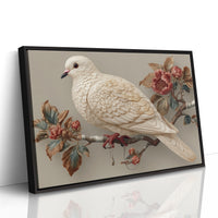 Ivory Dove Among Autumn Peonies
