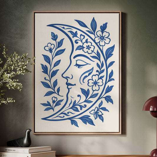 Floral Moon in Indigo Bloom