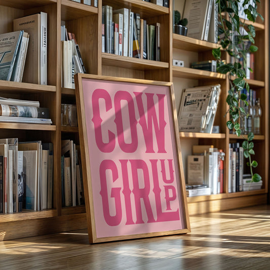 Cowgirl Up Pink Western Poster