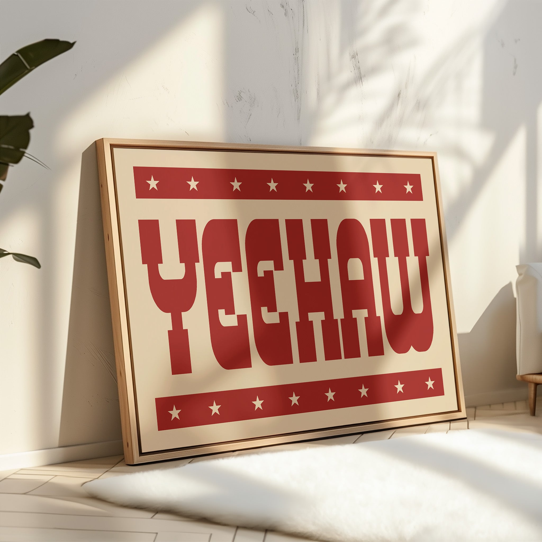 Yeehaw Western Print in Bold Red