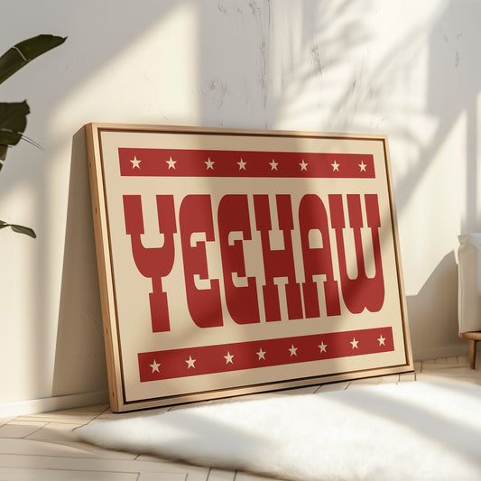Yeehaw Western Print in Bold Red