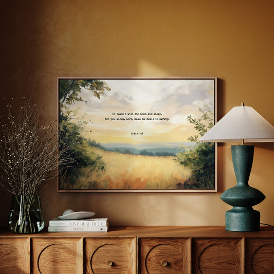 Golden Field of Peace with Psalm 4:8