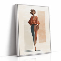 She Walks Through Autumn's Architecture