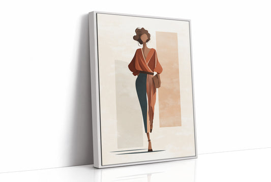 She Walks Through Autumn's Architecture