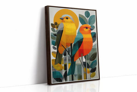 Sunlit Birds Share Garden Secrets