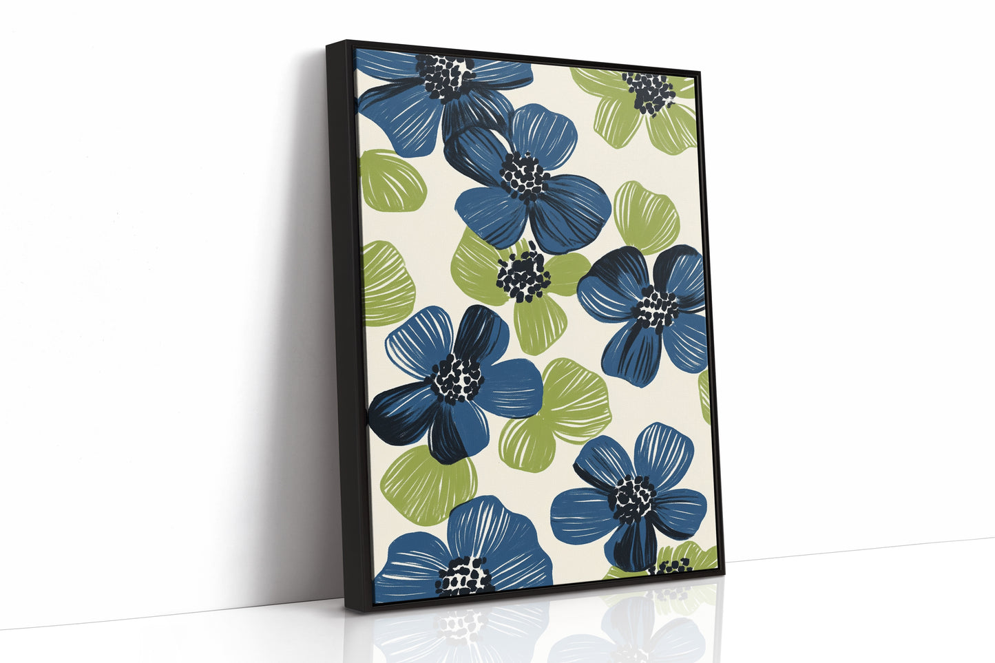 Summer Blossoms Drift In Navy