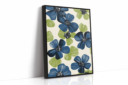Summer Blossoms Drift In Navy