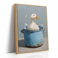 Bath Time In A Blue Pot