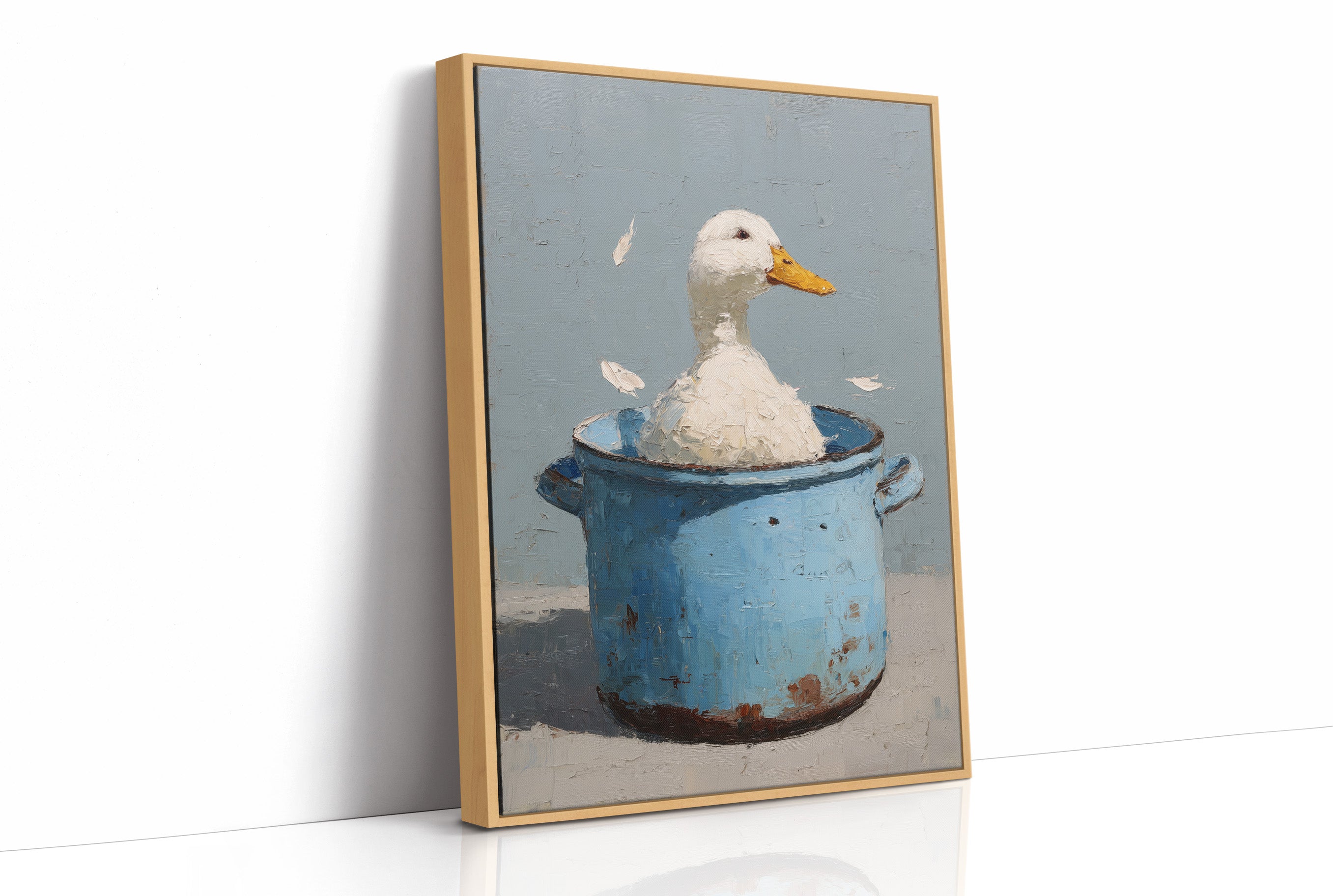 Bath Time In A Blue Pot