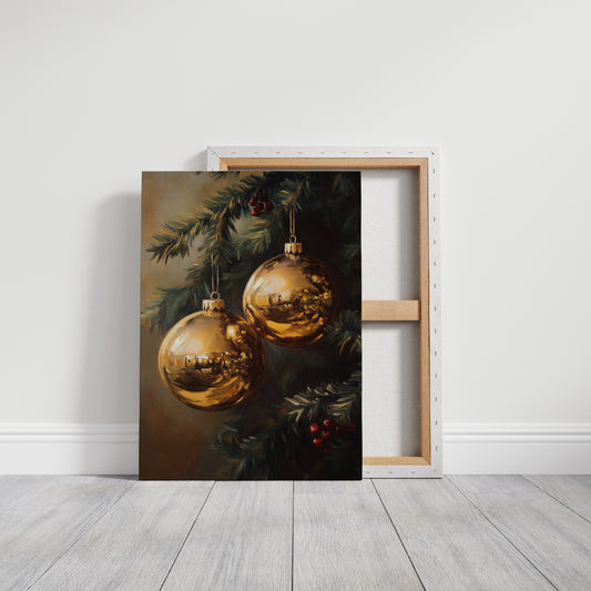 Golden Orbs of Winter's Embrace