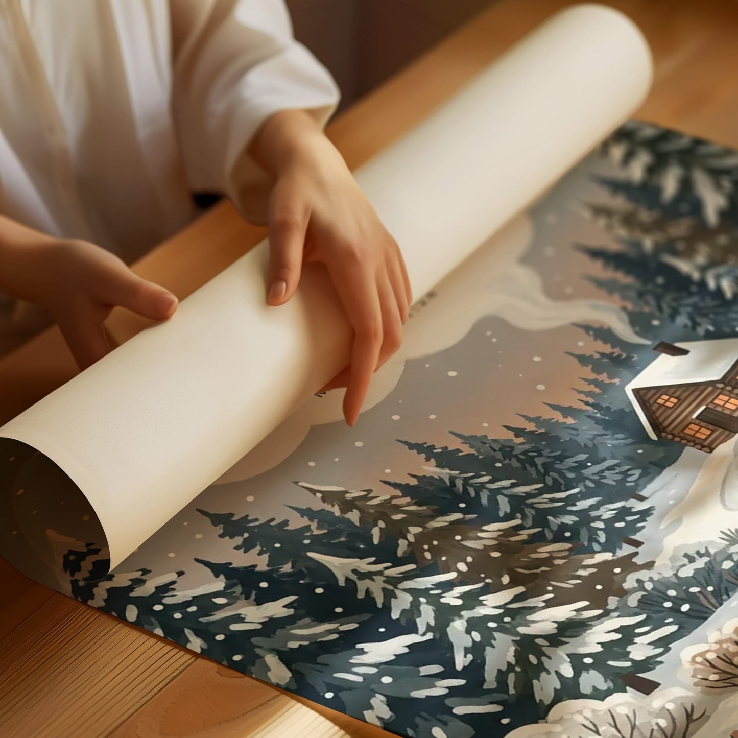 Come to Me, All Who Are Weary: Snowy Forest Cabin