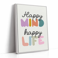Happy Mind Happy Life Colorful Typography