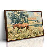 Chestnut Mare Beside the Old Homestead