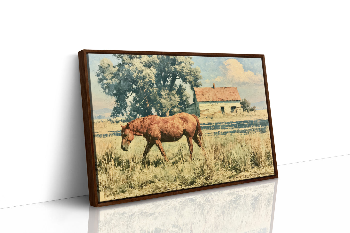 Chestnut Mare Beside the Old Homestead