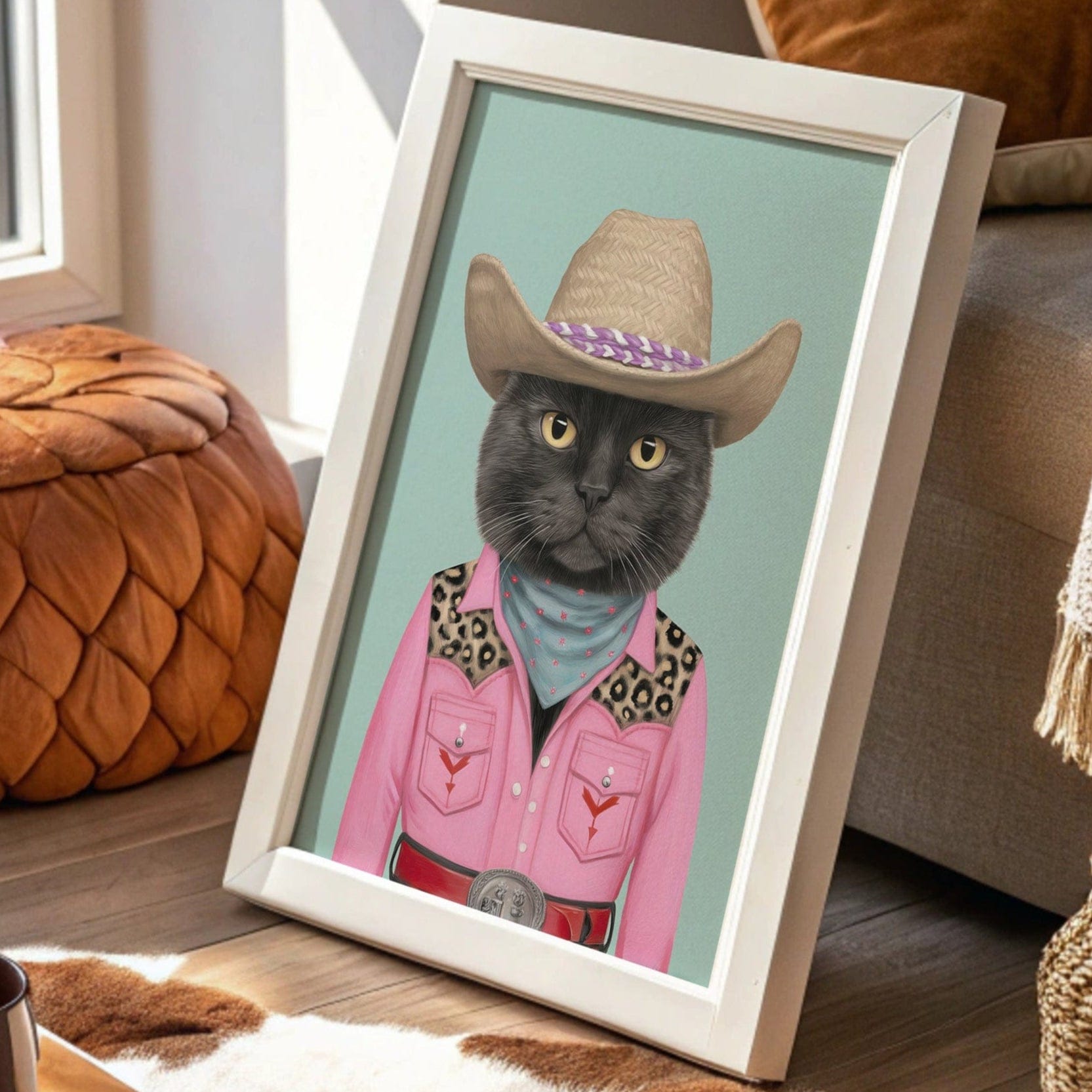 Midnight Cowcat Rules The Rodeo