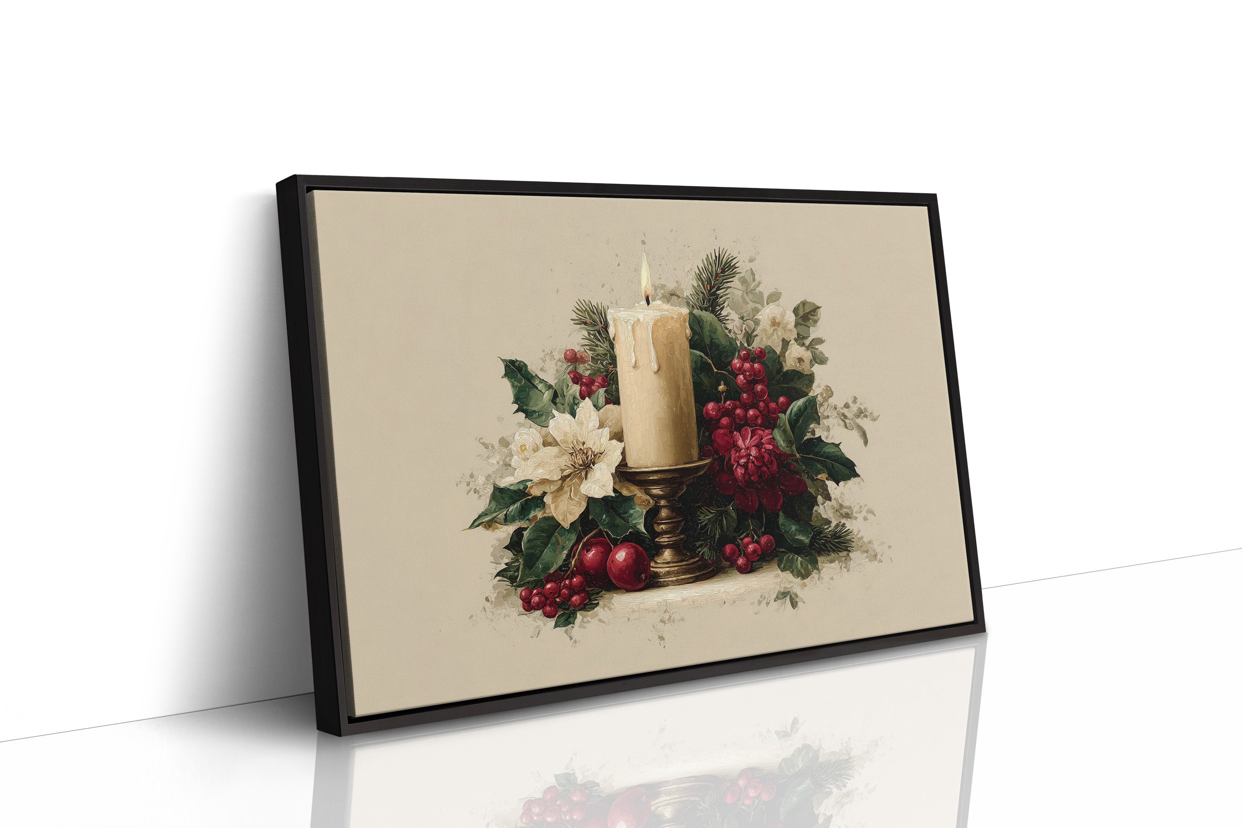 Candlelight Nestled in Winter Bloom