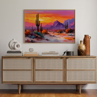 Saguaros Dance In Twilight Fire