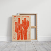 Saguaro Silhouette in Coral