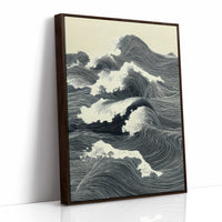 Waves Draw Stories In Midnight Ink