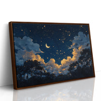 Crescent Sky Above Forest Silhouettes