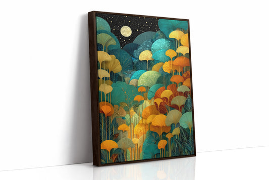 Moonlit Ginkgo Garden Glows Bright