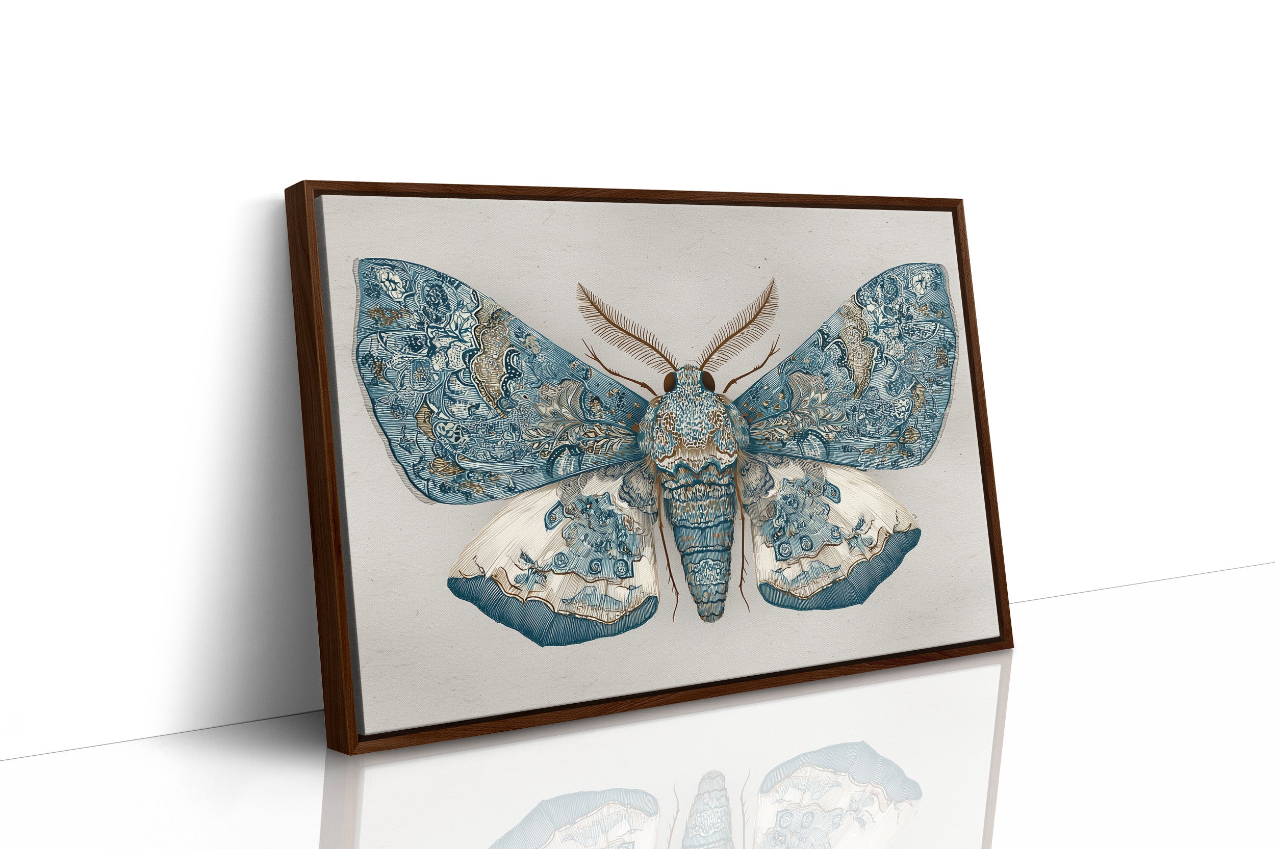 Azure Wings Among Leather Spines